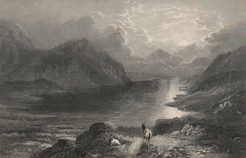 Loch Ericht. Scotland. FLEMING 1868 old antique vintage print picture